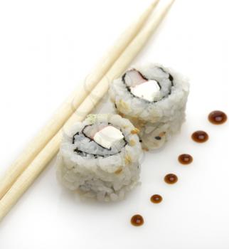 Sushi,Close Up On White Background