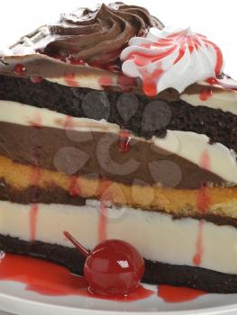 Slice Of Chocolate Layer Cake,Close Up