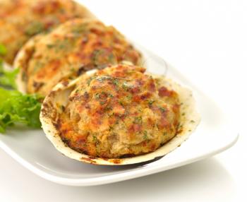 stuffed clams in a plate 