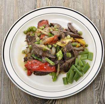 Beef Meat With Vegetables,Top View