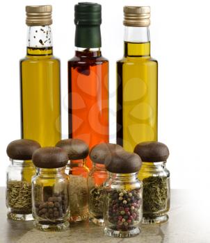 Cooking Oil Bottles With Herbs And Spices
