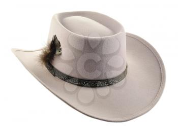 a cowboy hat with feather