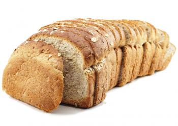 healthy fresh bread on white background