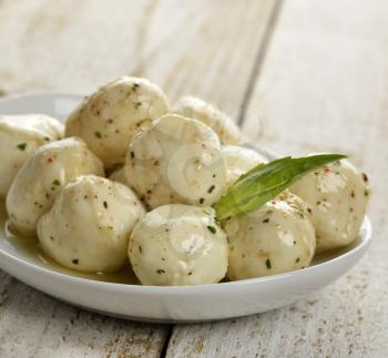 Mozzarella Cheese With Olive Oil ,Herbs And Spices