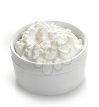Cottage Cheese In A White Bowl 