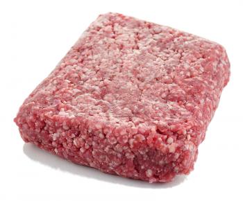 ground meat on white background