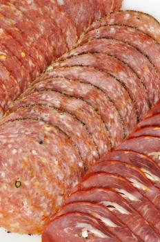 assortment of smoked meat delicatessen, close up