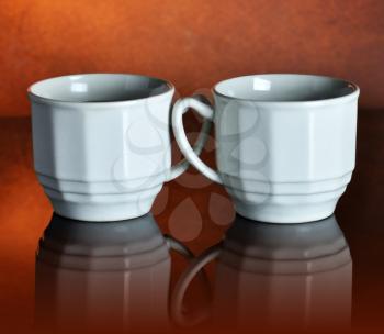 two cups of  coffee 
