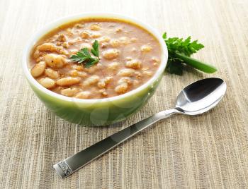 a bowl of bean soup
