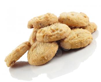 caramel cookies on white background