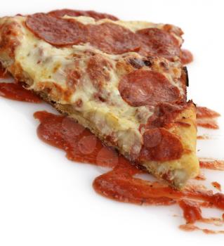Slice Of Pepperoni Pizza , Close Up
