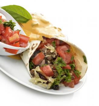 Burrito With Beef  And Vegetables 
