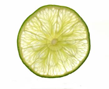 lime slice on white background