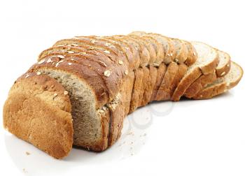 healthy fresh bread on white background