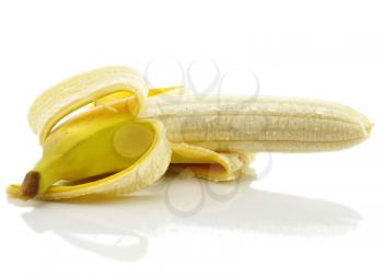 a fresh banana on white background