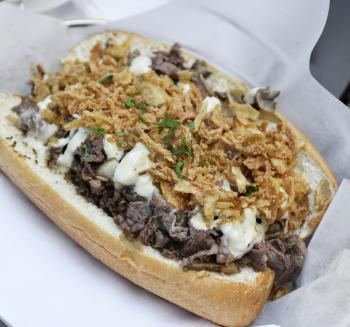 Cheese Steak Sandwich With Beef ,Mushrooms And Onions