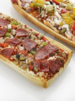 French Bread Pizza With Grilled Vegetables And Pepperoni
