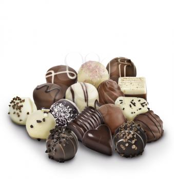 Chocolate Candies  On White Background