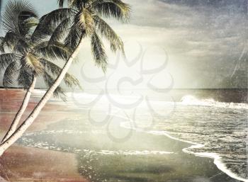 Grunge Picture Of Tropical Beach