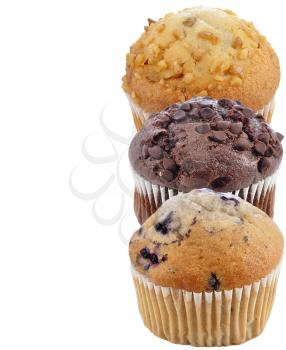 Fresh Muffins Isolated On White Background