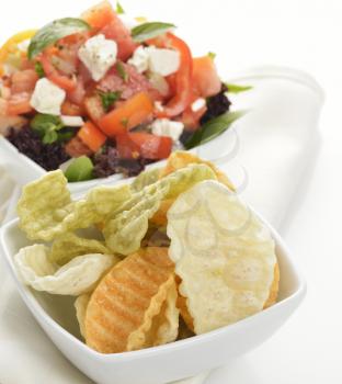 Healthy Vegetable Chips And Homemade Salsa 