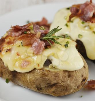 Baked Potatoes With Cheese And Bacon