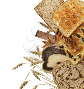 Bread Slices  On White Background