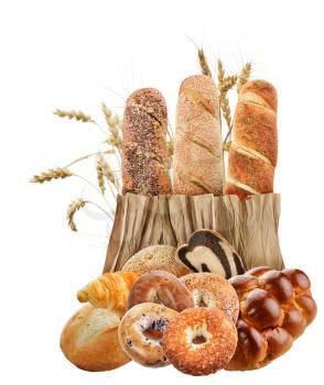 Bread Collection On White Background