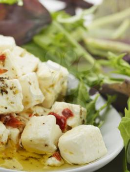 Diced Feta Cheese With Olive Oil And Herbs 