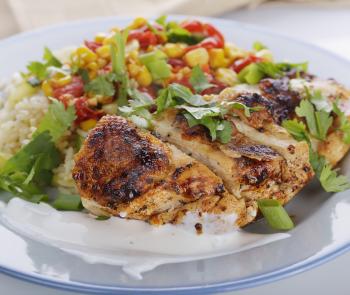 Chicken Breast with Rice and Vegetables