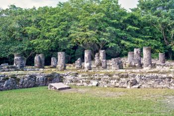 Mayan Ruins in San Gervasio,Cozumel, Mexico.The Palace Structure.