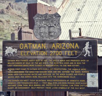 Oatman Ghost Town, Arizona USA - March 13 , 2019. The famous living ghost town along historical Route 66.