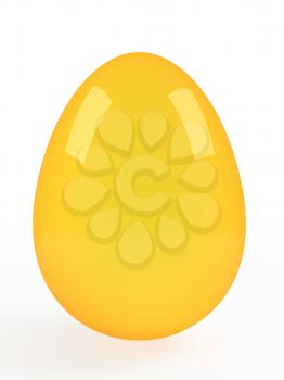 One big golden easter egg. Vector image.