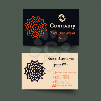 Modern simple light business card template. vecor illustration