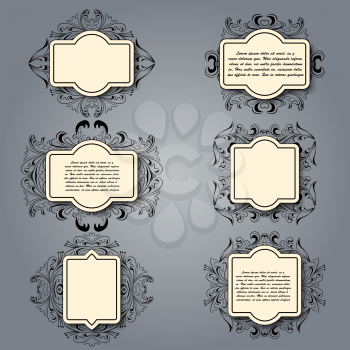 Vintage floral frame. Vector element for design.