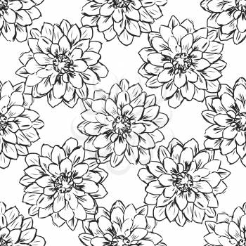 Hand draw seamless floral pattern. Vector illustration.