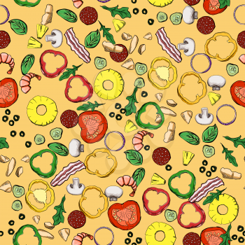 Seamless food ingidients vector pattern. For your design