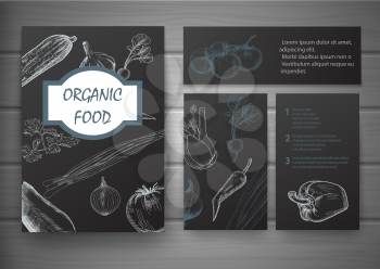 Organic food brochure for design. Vector illustration