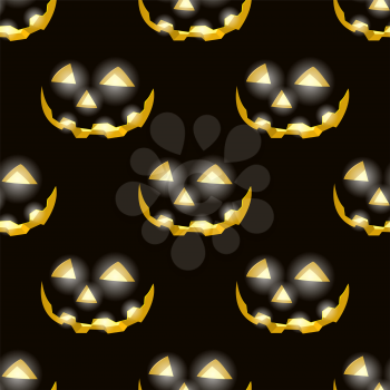 Hand drawn Halloween pampkin pattern. Color objects drawing. Design illustration for poster, flyer over orange background.