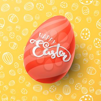 Easter vector illustration with egg for presentation