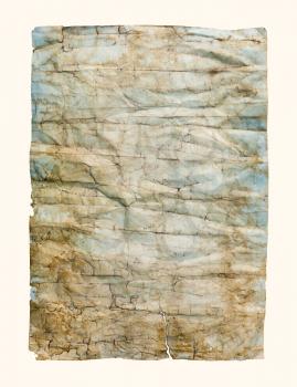 Old crumpled paper texture, isolated