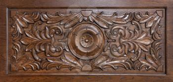 	Carved pattern on wood, element of decor