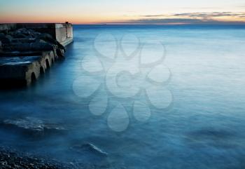 Beach Pier Sunset, seascape