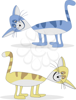 Royalty Free Clipart Image of Two Cats