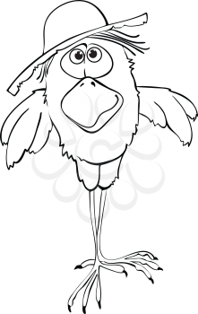 Royalty Free Clipart Image of a Chicken in a Hat