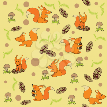 Royalty Free Clipart Image of a Squirrel Background