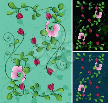 Royalty Free Clipart Image of Floral Backgrounds