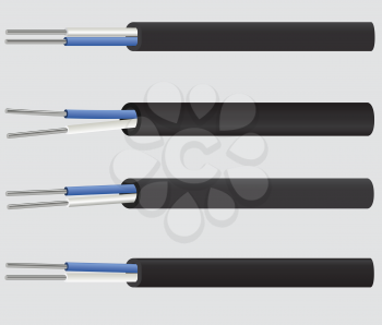 Royalty Free Clipart Image of a Two-Wire Cable