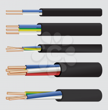 Royalty Free Clipart Image of Electric Cables