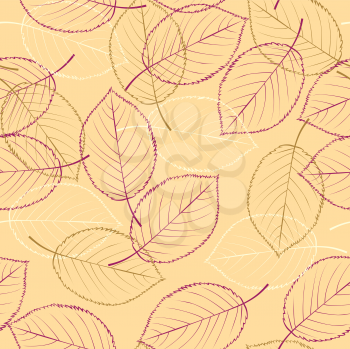 Royalty Free Clipart Image of Leaves on a Beige Background